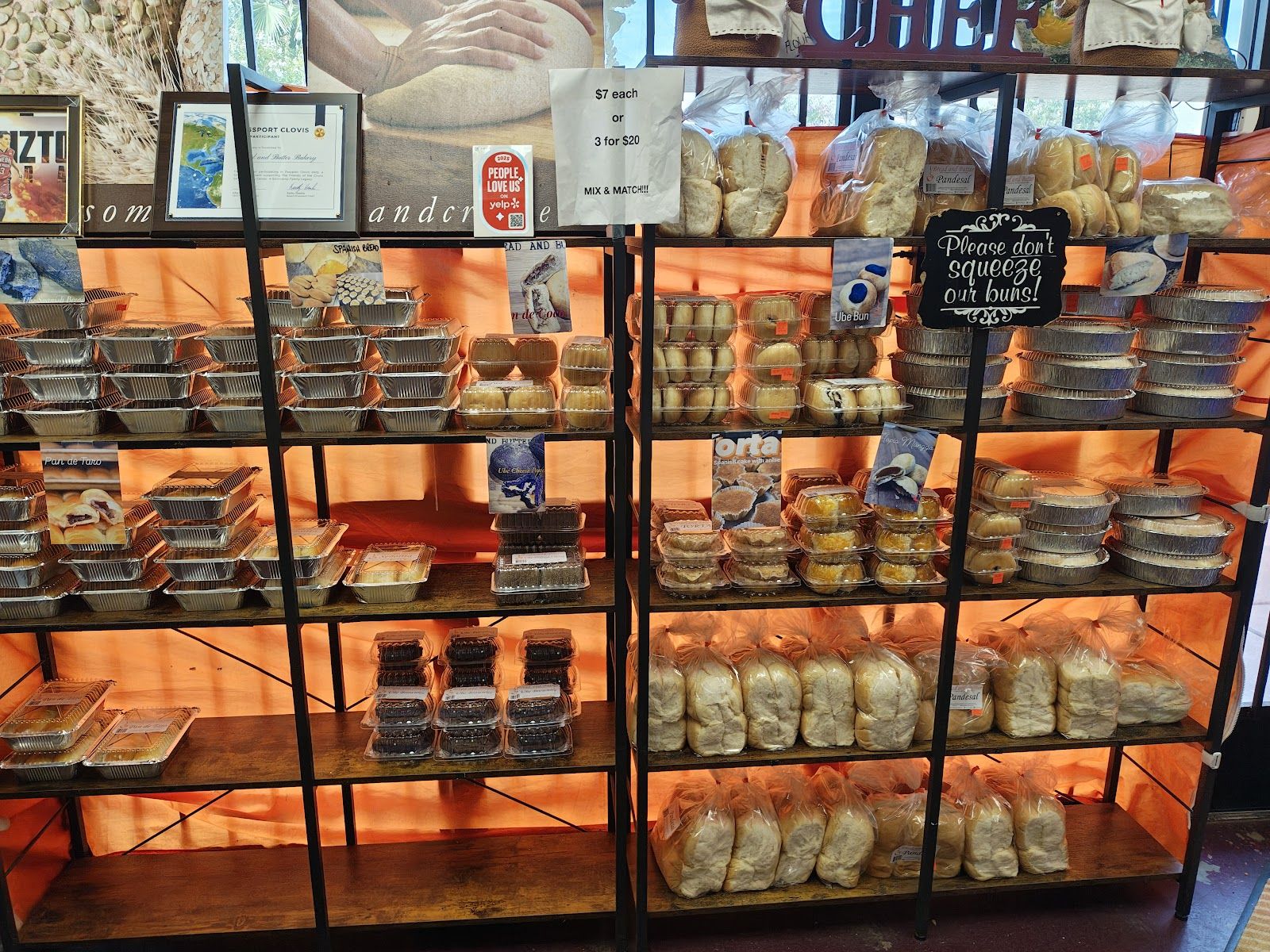 Shelves of fresh bread at Bread and Butter